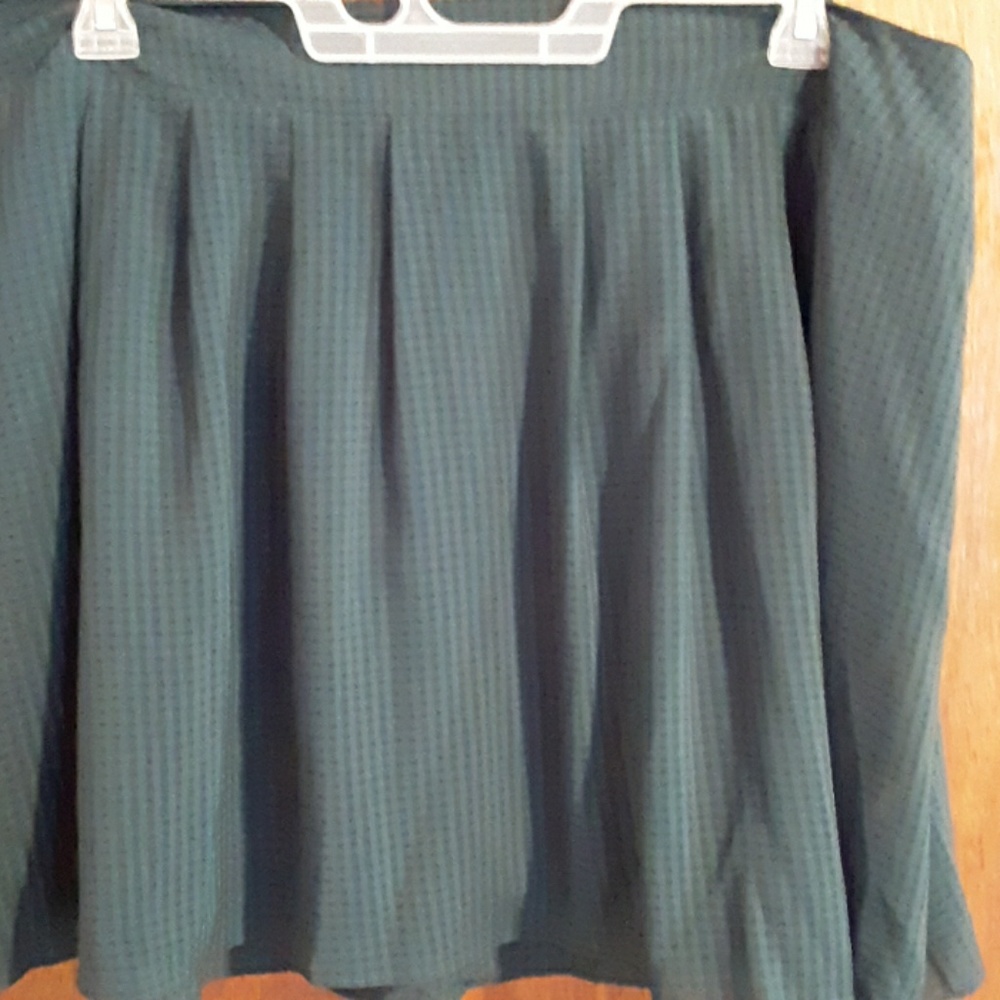 Green mini skirt